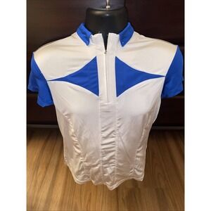 JAMIE SADOCK Women's White & Blue Golf Top 1/4 Zip Size‎ Medium